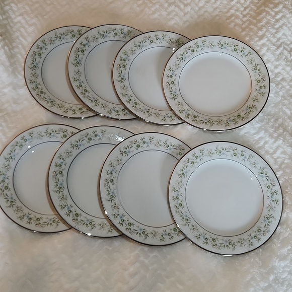 Noritake Other - Noritaki Savannah Bread And Butter Plate Set Of 8 Platinum Rim Vintage